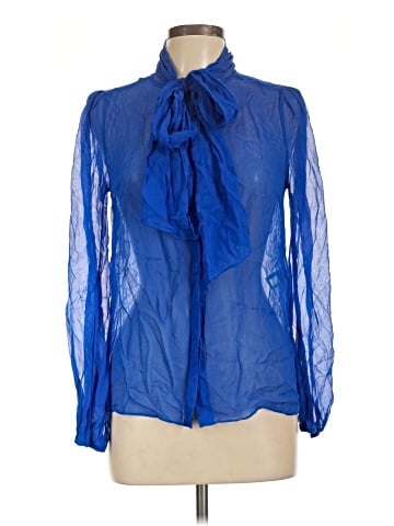 Diane von Furstenberg Long Sleeve Silk Top (view 1)
