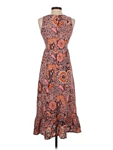 Madewell Lace-Up Ruffle-Hem Midi Dress in Bali Blooms (view 2)