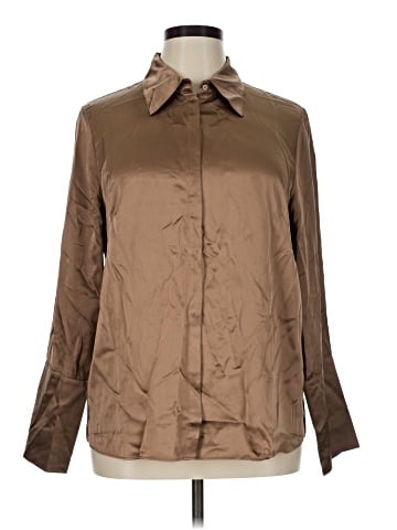 Banana Republic Long Sleeve Silk Top (view 1)