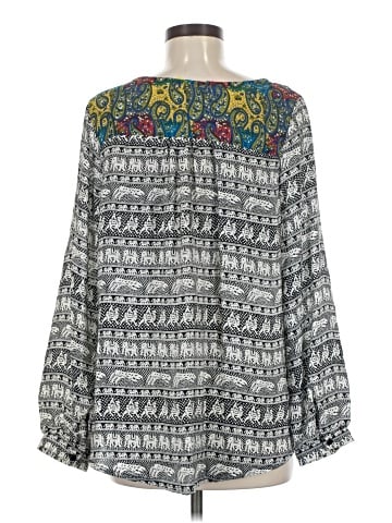 Tolani Long Sleeve Silk Top (view 2)