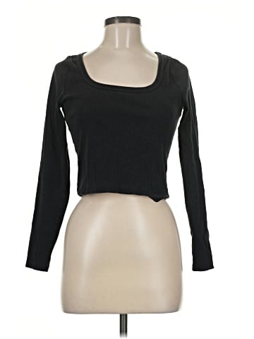 Madewell Square-Neck Long-Sleeve Crop Tee in Sleekhold (view 1)