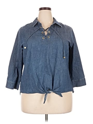 Anne Klein 3/4 Sleeve Button-Down Shirt (view 1)