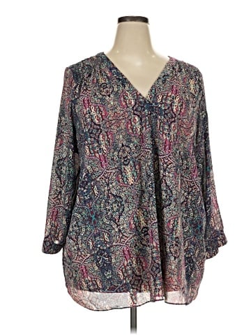 a.n.a. A New Approach 3/4 Sleeve Blouse (view 1)