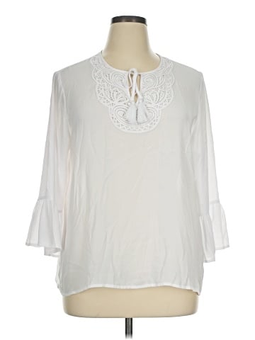 JM Collection 3/4 Sleeve Blouse (view 1)