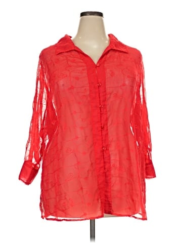 White Stag 3/4 Sleeve Button-Down Shirt (view 1)