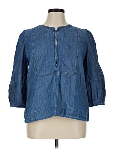 Ann Taylor LOFT 3/4 Sleeve Button-Down Shirt (view 1)