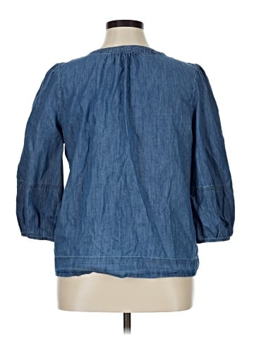Ann Taylor LOFT 3/4 Sleeve Button-Down Shirt (view 2)