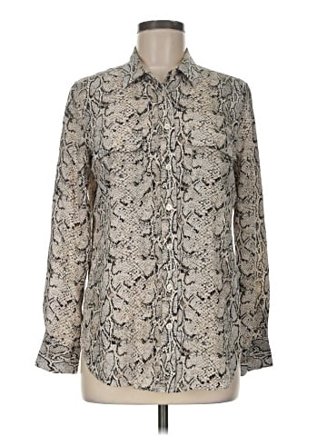 Equipment Long Sleeve Silk Top (view 1)