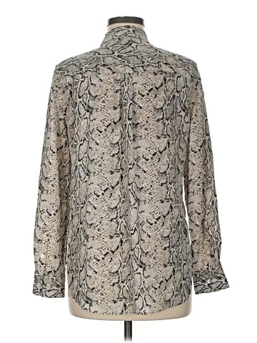 Equipment Long Sleeve Silk Top (view 2)