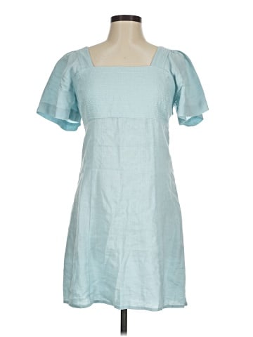 Madewell Square-Neck Mini Dress in 100% Linen (view 1)