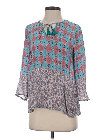 Tolani 3/4 Sleeve Silk Top (view 1)