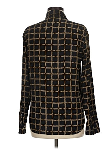 Equipment Long Sleeve Silk Top (view 2)