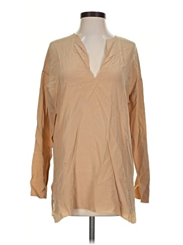 Vince. Long Sleeve Silk Top (view 1)