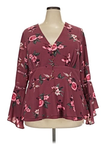 City Chic 3/4 Sleeve Blouse (view 1)