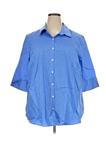 Lands' End 3/4 Sleeve Button-Down Shirt (view 1)