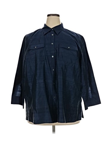 Lauren by Ralph Lauren 3/4 Sleeve Button-Down Shirt (view 1)