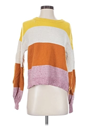 Madewell Striped Gladwell Balloon-Sleeve Pullover Sweater (view 1)