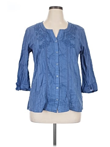 Laura Scott 3/4 Sleeve Button-Down Shirt (view 1)