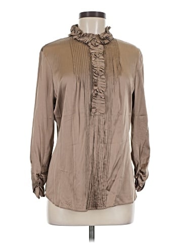 Elie Tahari Long Sleeve Silk Top (view 1)