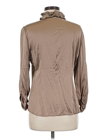 Elie Tahari Long Sleeve Silk Top (view 2)