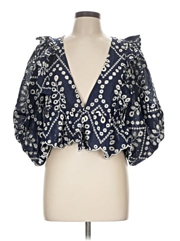 Blue Rain 3/4 Sleeve Blouse (view 1)