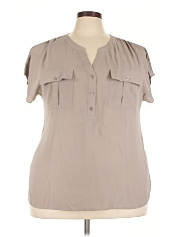 INC International Concepts Short Sleeve Blouse (view 1)