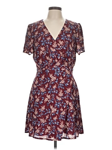 Madewell Wrap-Front Mini Dress in Antique Flora (view 1)