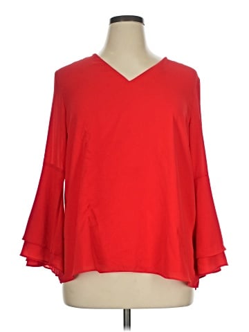 Alfani Long Sleeve Silk Top (view 1)