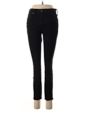 Madewell 9" Mid-Rise Skinny Crop Jeans in ISKO Stay Black&trade;: Raw-Hem Edition (view 1)