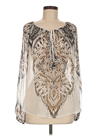 Hale Bob Long Sleeve Silk Top (view 1)