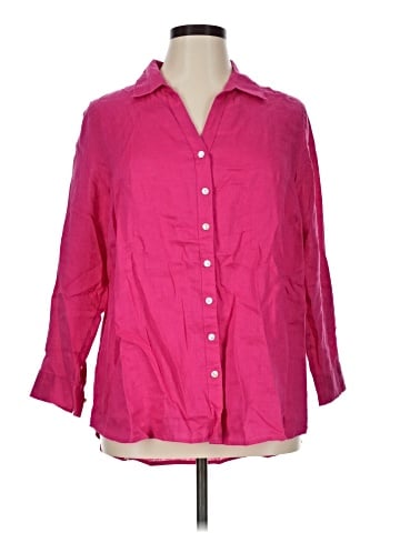 Sigrid Olsen 3/4 Sleeve Button-Down Shirt (view 1)