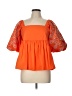 THML 100% Polyester Orange 3/4 Sleeve Blouse Size L - photo 1