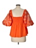 THML 100% Polyester Orange 3/4 Sleeve Blouse Size L - photo 2