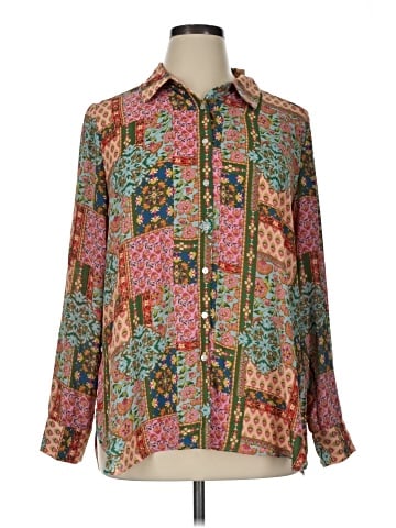 Rose + Olive Long Sleeve Blouse (view 1)