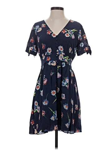 Madewell Silk Button-Front Tie-Sleeve Retro Dress in Flutter-By Floral (view 1)