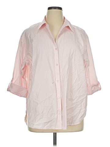 Gloria Vanderbilt 3/4 Sleeve Button-Down Shirt (view 1)
