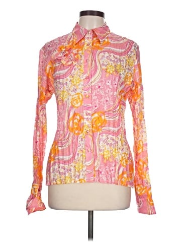 NY Collection Long Sleeve Silk Top (view 1)