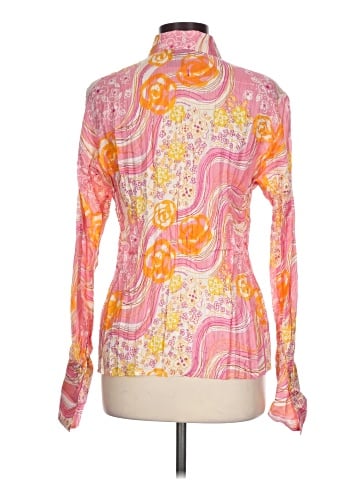 NY Collection Long Sleeve Silk Top (view 2)