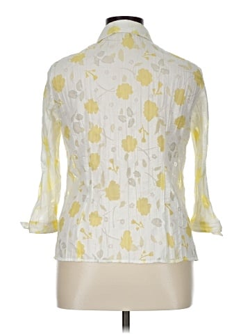 JM Collection 3/4 Sleeve Button-Down Shirt (view 2)