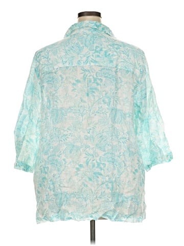 Sigrid Olsen 3/4 Sleeve Button-Down Shirt (view 2)