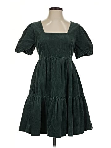 Madewell Corduroy Aidy Square-Neck Tiered Mini Dress (view 1)