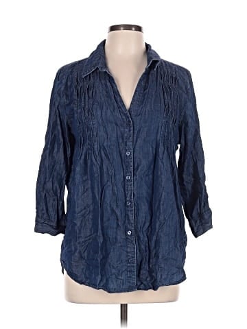 Gloria Vanderbilt 3/4 Sleeve Button-Down Shirt (view 1)