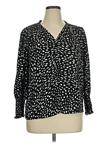 Aqua Long Sleeve Blouse (view 1)