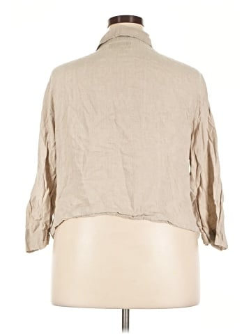 Flax 3/4 Sleeve Button-Down Shirt (view 2)