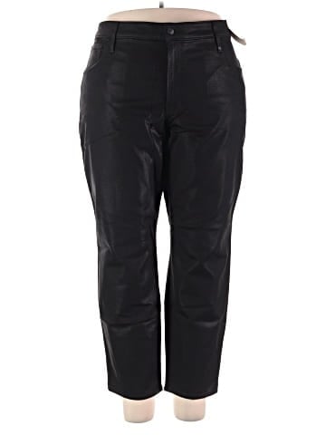Madewell Plus Stovepipe Jeans in True Black Wash: Coated Edition (view 1)