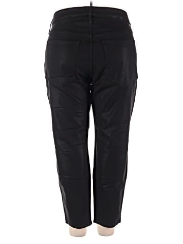 Madewell Plus Stovepipe Jeans in True Black Wash: Coated Edition (view 2)