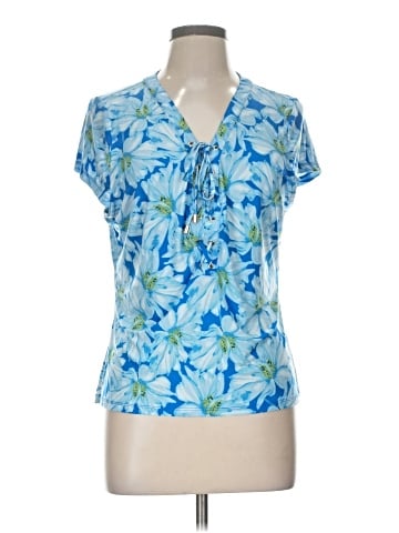 INC International Concepts Short Sleeve Blouse (view 1)