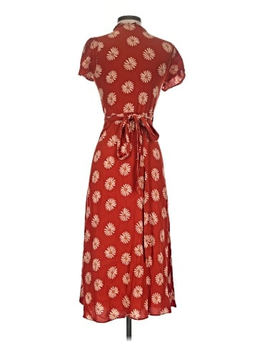 Madewell Ruffle-Edge Wrap Midi Dress in Daisy Daydream (view 2)