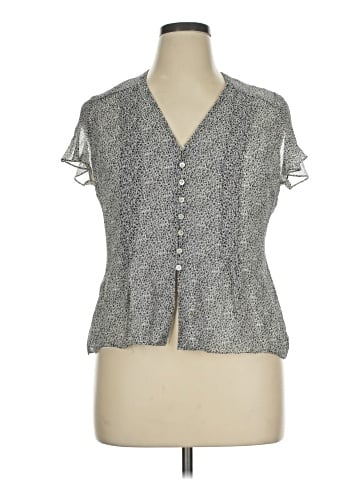AK Anne Klein Short Sleeve Silk Top (view 1)