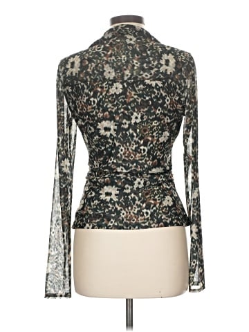 Madewell Long-Sleeve Polo Top in Floral Mesh (view 2)